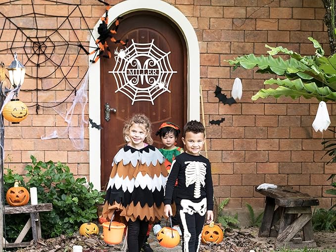 Personalized Halloween Sign, Halloween Door Decor, Initial Door Sign, Custom Halloween Metal Sign, Happy Halloween Sign