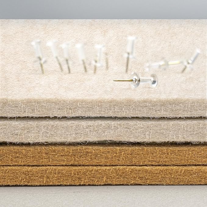 Large Bulletin Board - 72 x 48 Inches, Decorative Felt Pin Board for Wall - 6' x 4' Foldable Photo Display Board with Self-Adhesive Tape, Includes 20 Push Pins - Oatmeal
