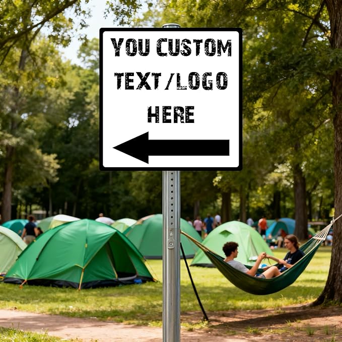 Custom Square Left Arrow Signs - 18 * 18 inches - Optional reflective，High-definition arrow, for parking lots 、 corridors、basement