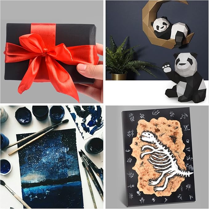 QTLCOHD 200 Sheets Black Cardstock, 8.5 x 11 Inch, 92 lb Construction Paper Bulk, Heavyweight Cover Printer Card Stock for Scrapbooking, Arts & Crafts, Invitations, DIY Cards