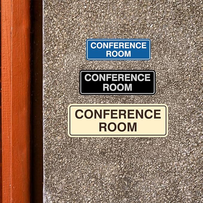 Standard Conference Room Sign - Silver - Large 10 Pack