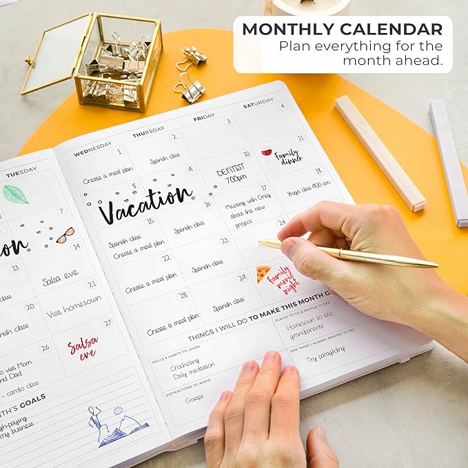 Clever Fox Planner PRO Light – Weekly & Monthly Life Planner to Increase Productivity, Time Management and Hit Your Goals, 8.5x11″ (Rose Gold)