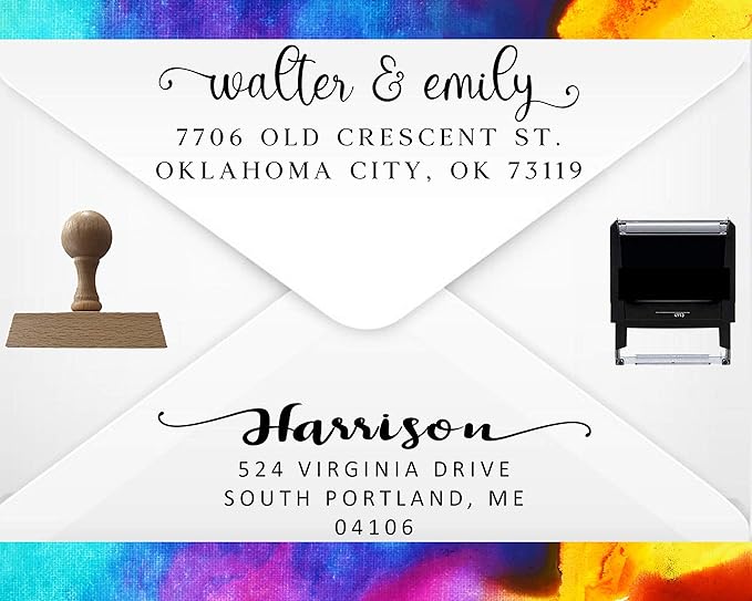 Address Stamp | Custom Address Stamper | Personalized | Self-Inking Return Address Mail | 3 Lines | Wedding | Custom Address Stamper | (House Warming Gift)