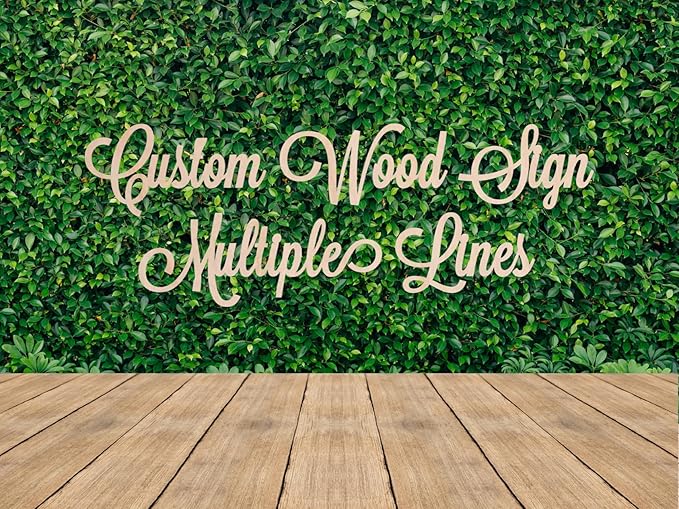 Personalized Wood Sign, Laser Cut. Select Favorite Font, Size and up to 3 Lines per Size. Live Preview.