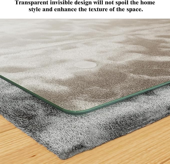 Koonmi Tempered Glass Chair Mat for Hardwood Floors & Carpets, 30" x 55“ Transparent Heavy Duty Office Floor Protector with Noise-Free Gliding Shatterproof for Home Office Desk