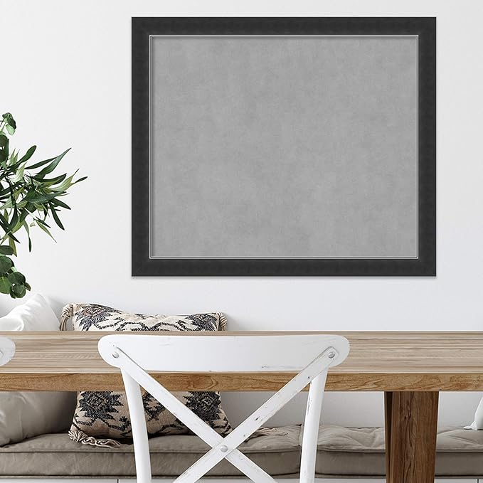 Amanti Art Black Framed Magnetic Board 23x27 Medium Vision Board for use with Magnets, 100% Metal Sheet to Display Items as Office Decor or for Home Organization in mudroom, Kitchen or Kids Room