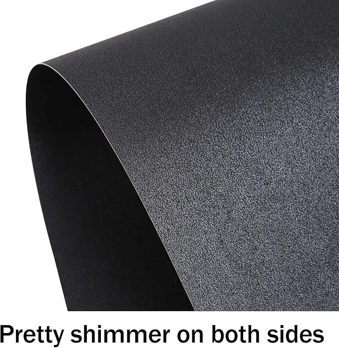 100 Sheets Black Shimmer Cardstock 8.5 x 11 Metallic Paper, Goefun 80lb Halloween Card Stock Letter Size Sheets for Invitations, Scrapbooking, Crafts, Graduations