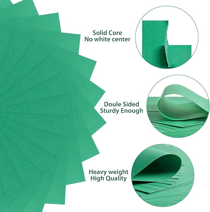 25 Sheets Christmas Green Cardstock - 8.5'' x 11'' 92lb Double-sided Cover Card Stock 250gsm Heavyweight Paper for Art Crafts Business Cards Party Décor UAP13GR