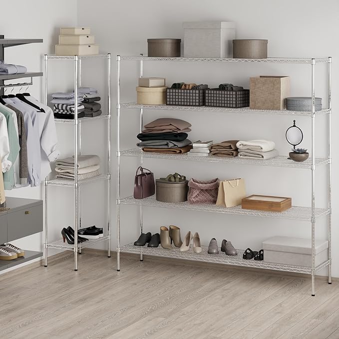 Regal Altair 18" Deep x 72" Wide x 74" Height Wire Shelving Kit | 5-Tier | NSF Commercial Storage Rack Unit