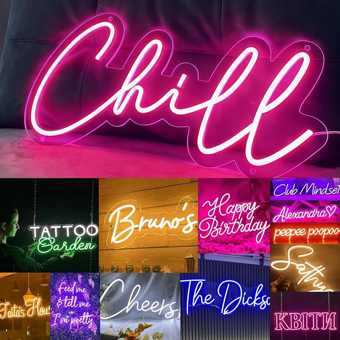 Lorxi Custom Neon Signs, 5V USB Neon Sign Customizable for Wall Decor, Personalized Neon Sign for Wedding Birthday Party Bedroom Bar Salon Business Shop Name Logo Lights Sign
