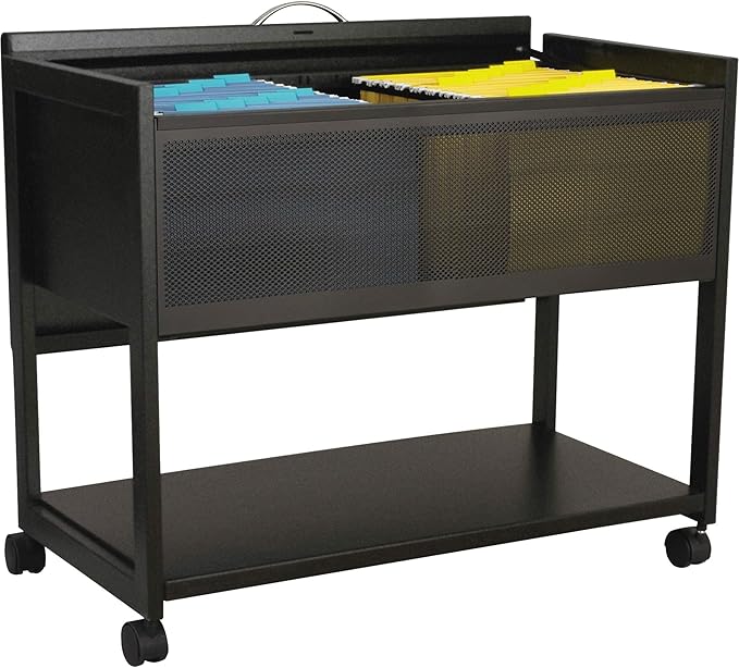 Safco Mobile File Cart, Fits Letter and Legal-Size Hanging Folders, Includes a Locking Lid & 2 Keys