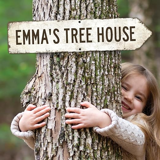 Rustic Custom Sign, Personalized Right Directional Metal Composite Street Sign for Indoor and Outdoor Use 4x18 Inches, ACM Made in the USA
