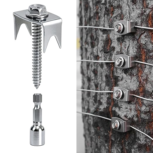 Sumloty 30-Pack 304 Stainless Steel Fence Staples, 1.6 Inch Reusable Fence Screw Nails for Wire Mesh and Woven Fencing, Easy Install with Power Drill