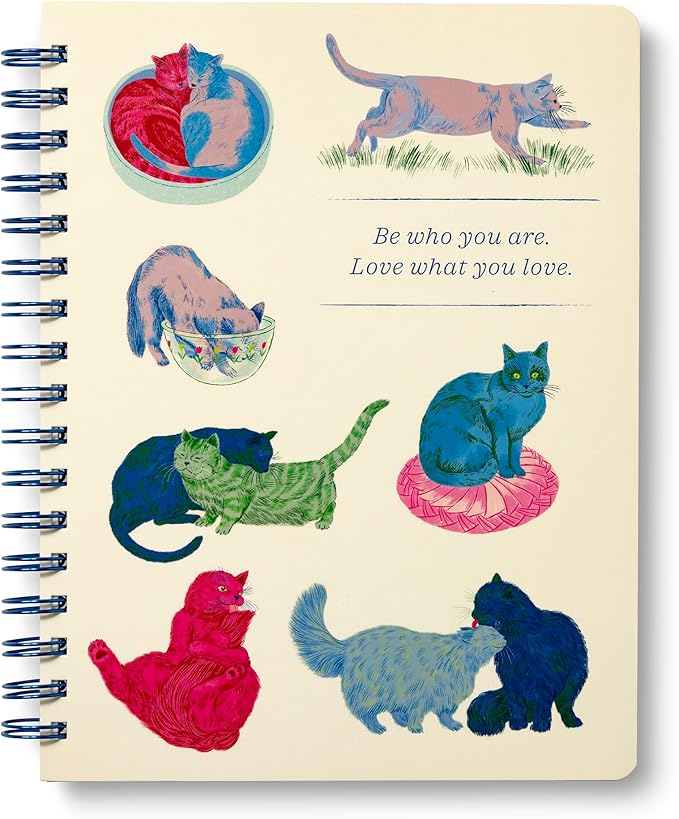 Compendium Spiral Notebook – Be Who You Are. Love What You Love. – A Designer Spiral Notebook with 192 Lined Pages, College Ruled, 7.0" W x 9.25" H