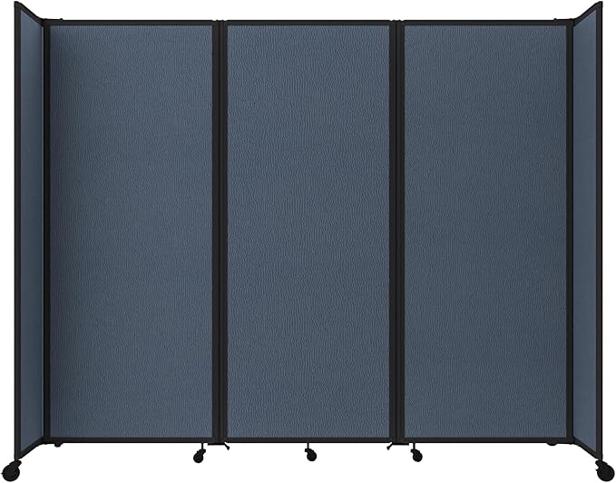Versare Room Divider 360 Portable Wall Partition | Folding Panels | Large Freestanding Divider | Locking Wheels | Temporary Room Separator