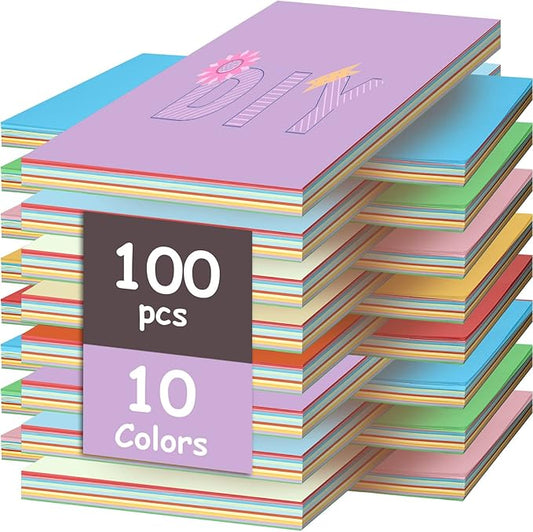 Yahenda 100 Pcs Colored Poster Boards 16 x 12 Inches 10 Assorted Color Poster Board Paper Cardstock Bulk Printer for Arts Crafts Exhibits and Notices(Fresh Colors)