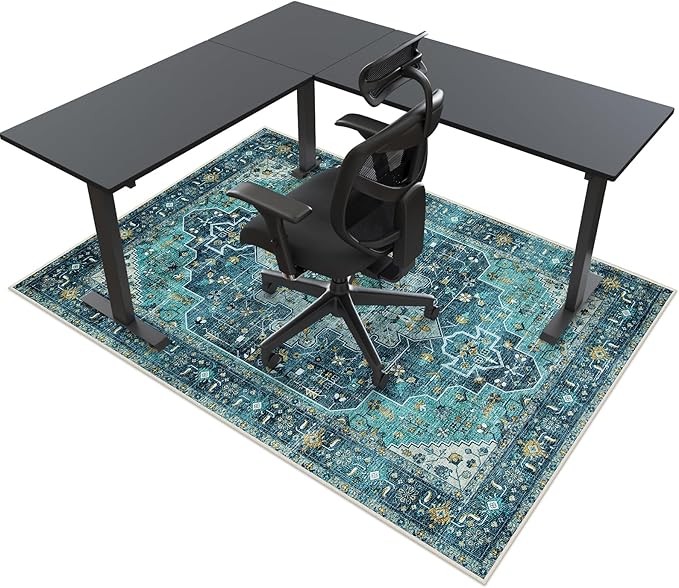 Anidaroel 46"x72" Chair Mat for Hardwood Floor/Tile Floor, Desk Chair Mat for Hard Floors, Under Desk Rug Protector for Rolling Chair, Computer Gaming Chair Mat, Low Pile Carpet Floor Mat