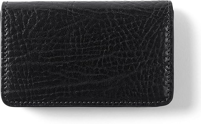 Leatherology Premium Ebony Business Card Case, Magnetic Closure ID Holder, Full Grain Leather