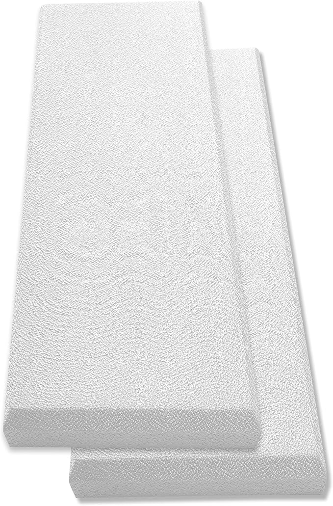 Tönnen Acoustic Panel White | Fiberglass 2-pack | Professional sound absorbing Panel | Decorative sound proof panel | wall panel (36x13x2 in) - White