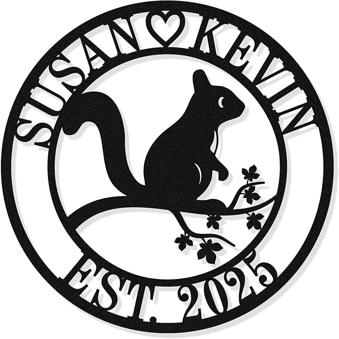Custom Metal Squirrel Sign,Last Name Signs For Home,Personalized Metal Sign,Metal Name Signs Personalized,Personalized Family Name Sign,Personalized Metal Signs,Personalized Signs For Home,Metal Wall