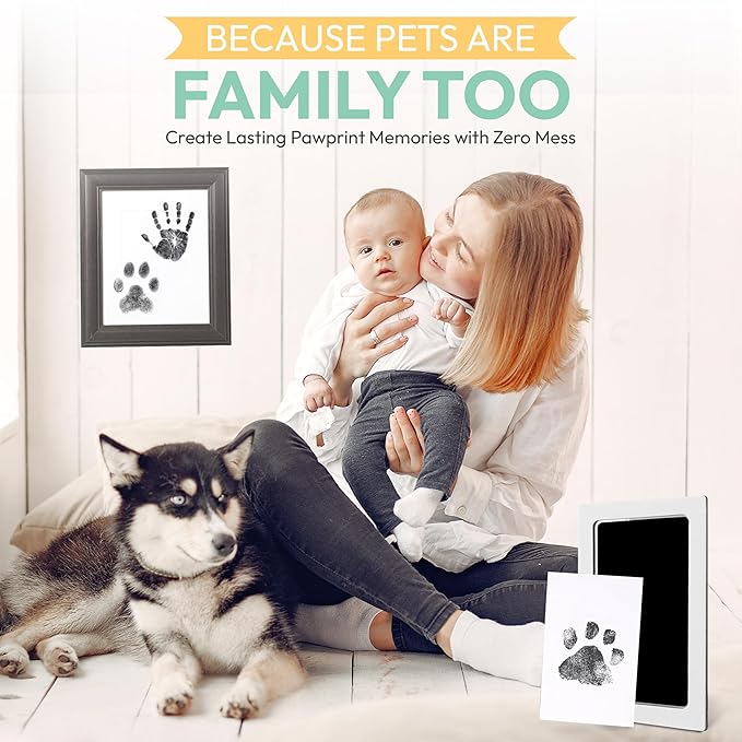 Extra Large Clean Touch Ink Pad for Baby Handprints and Footprints – Inkless Infant Hand & Foot Stamp – Safe for Babies, Doesn’t Touch Skin – Perfect Family Memory or Gift by Tiny Gifts, Black