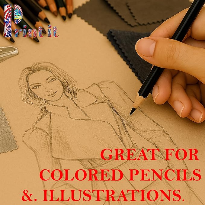 Print It - Vellum Bristol Colored Cardstock Cover Paper, 67 Lb, 8.5" X 11”, Heavyweight Colored Cardstock for Crafts, School, Invitations, And Office Use - Decoration Drawing 250/Case-Tan