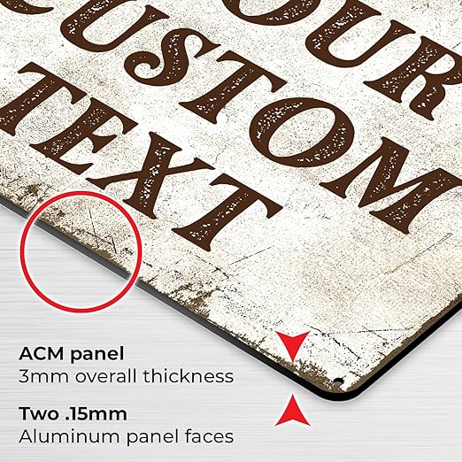 Rustic Custom Sign, Personalized Metal Signs, Gifts for Him Men Dad, Man Cave, Indoor and Outdoor Use 14x10 Inches, ACM, Fade Resistant, Made in The USA