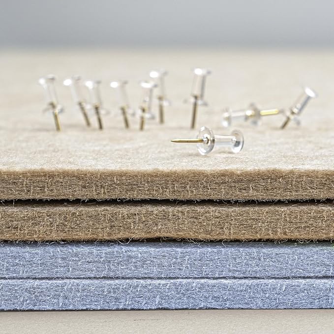 Large Bulletin Board - 48 x 36 Inches, Decorative Felt Pin Board for Wall - 4' x 3' Foldable Photo Display Board with Self-Adhesive Tape, Includes 20 Push Pins - Lavender Blue