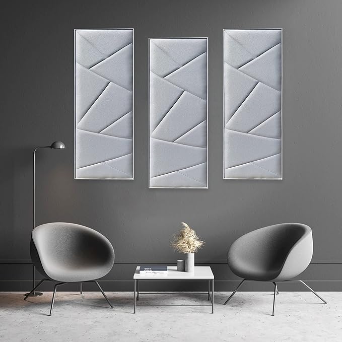 Tönnen Sublime Acoustic Panel | Professional Sound Absorbing Panel | Decorative Soundproof Panel | Acoustic Wall Panel (38x15x2 in - 1 piece - Gray)