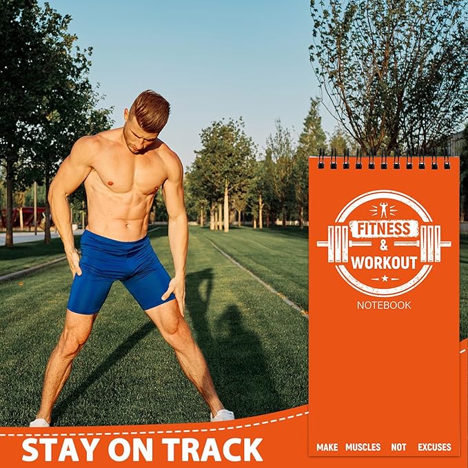 gisgfim 3 Pcs Fitness Journal for Men Women Workout Lifting Log Book Planner 4x8 Inch 70 Sheet/Pad Workout Notebook to Track Weight Loss Exercise Training Notebook Planner for Bodybuilding Gym