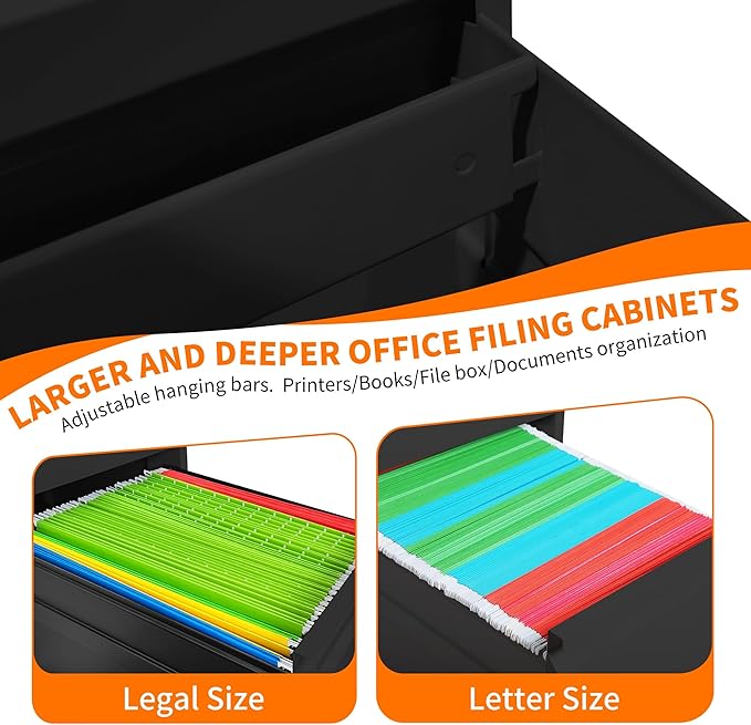 OPTYMIRA Metal File Cabinet with 2 Drawer Heavy Duty Home Office Steel Vertical Filing Lockable Cabinets for Legal/Letter Size,Assembly Required
