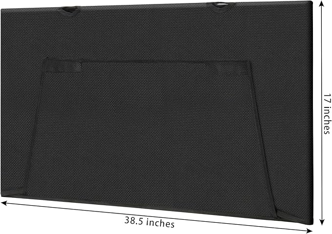 Under Desk Privacy Panel 39 in. Wide Modesty Panel For Desk - 17 in. Tall Black Faux Leather Desk Skirt for Office Desk with Cable Management Net, Perfect for 40 in. Work Station