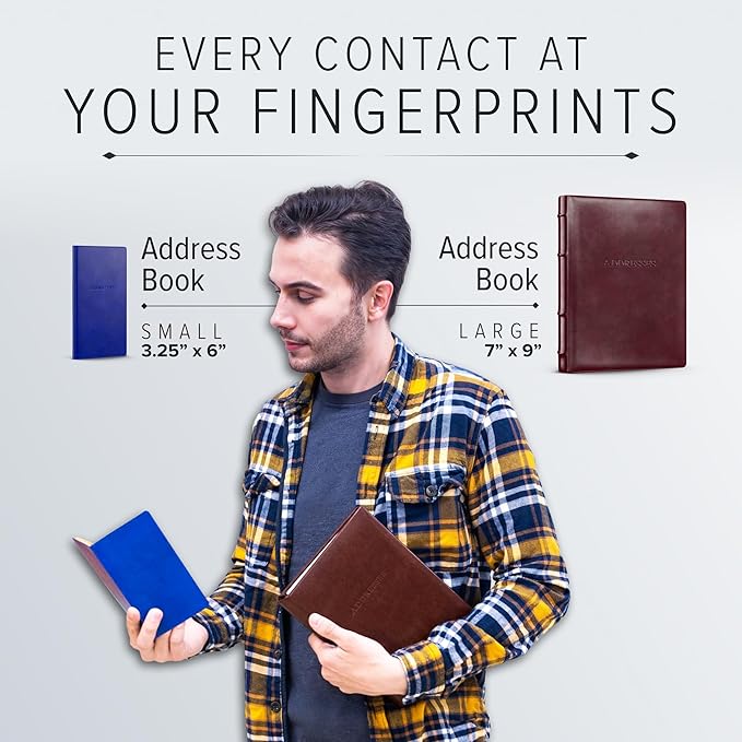 Gallery Leather Small Address Book with Alphabetical Tabs up to 403 Records, Leather Notebook Hardcover, Telephone and Address Books - 6 x 3.25, Camden Kiwi