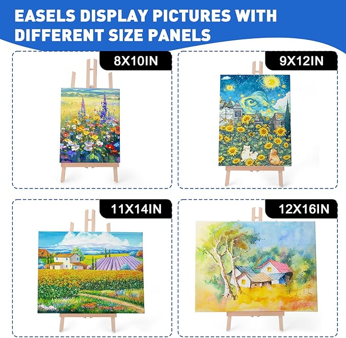 ESRICH 2pcs 17 Inch Tabletop Easels, Easel Stand for Painting,Tripod, Painting Party Easel, Kids Student Desktop Easel for Painting,Paint Easel for Canvas Paint