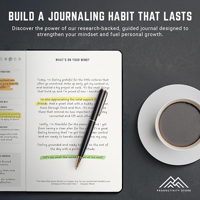 PRODUCTIVITY STORE Better Man Journal - Gratitude Journal – 5 Minute Journal - Reflection Manifestation Journal for Mindfulness & Self Care Journal – Goal/Guided Gratitude Journal for Men