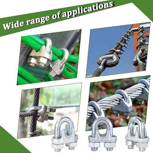 30PCS M5 Heavy Duty Wire Rope Clamps, 3/16-Inch Zinc Plated Wire Cable Clamps for Secure Connections – Boat, Tent, Clothesline, Rigging & More