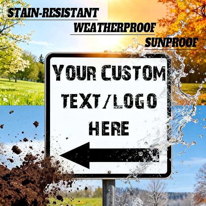 Custom Square Outdoor Signs - 10 * 10 inches - UV-resistant, for parks、 community areas、supermarket