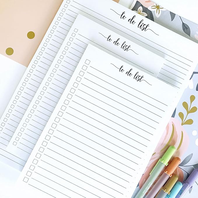 321Done To Do List Notepad - 50 Sheets (8.5" x 11") To-Do Checklist Tear Off Planning Pad, Large Letter-Size - Made in The USA - Simple Script - College-Ruled