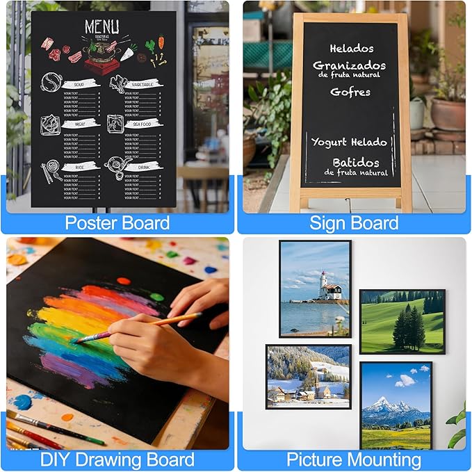ToLanbbt 12 Pack Black Foam Board, 16 x 20 x 3/16" Thick Foam Core Acid Free Poster Foamboard for Art Craft Projects, Painting, Displaying, Signage, Wedding, School