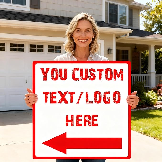 Custom Square Arrow Signs - 12 * 12 inches - Customizable size/color, for shopping mall and office directions