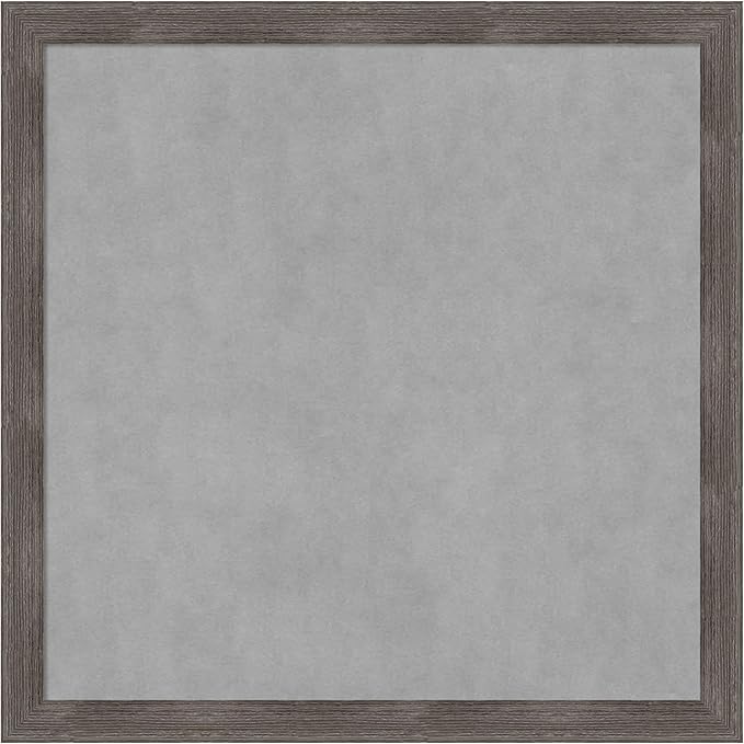 Amanti Art Grey Framed Magnetic Board 27x27 Medium Vision Board for use with Magnets, 100% Metal Sheet to Display Items as Office Decor or for Home Organization in mudroom, Kitchen or Kids Room