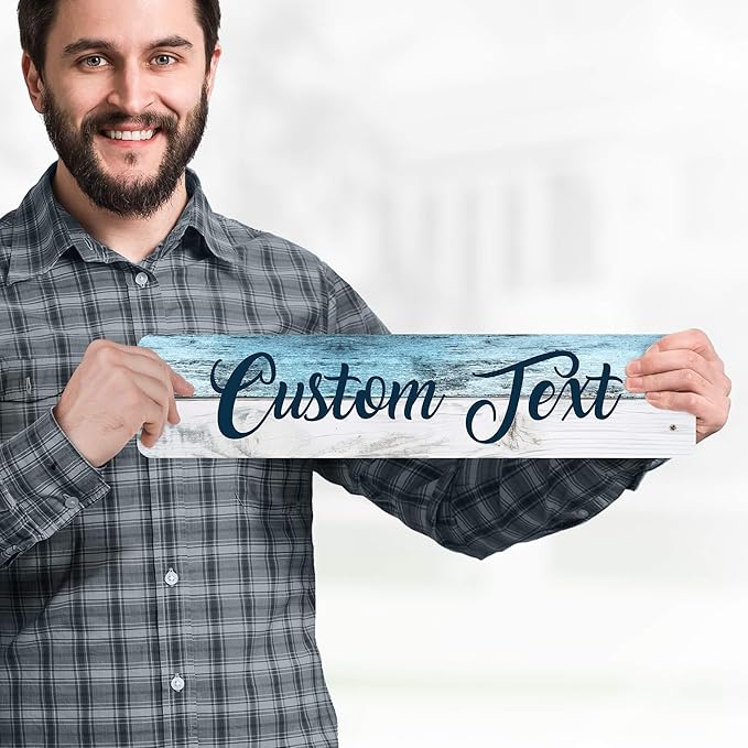 Custom Sign, Custom Street Sign, 11 Font Colors, 13 Font Styles, 4 Hole Options, 22 Sizes, 4x18 Inches, Rust Free DiBound, Fade Resistant, Made in USA by My Sign Center (Coastal)