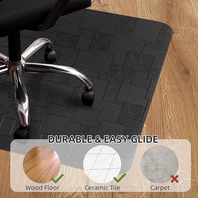 Office Chair Mat for Hard Floor, 63x51 inches Large Computer Chair Mat, Multi-Purpose Desk Floor Protector for Work, Home, Gaming