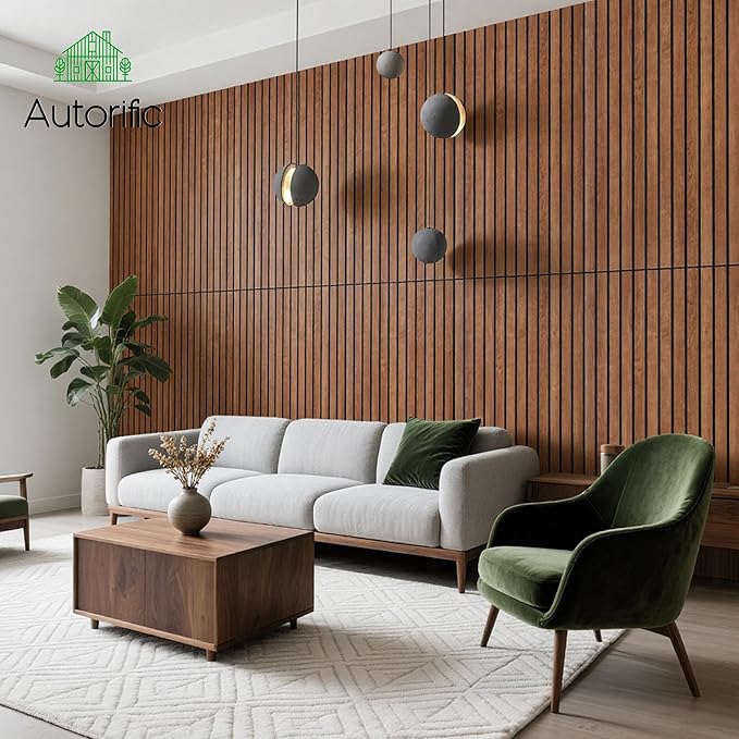 AUTORIFIC Wood Veneer Sound Panels, 10 Pack 47.2”x23.6” Wall Panels, Decorative Acoustic Panels for Walls, for Office,Home Theater,Studio,Living Room, Cherry(Mitred)