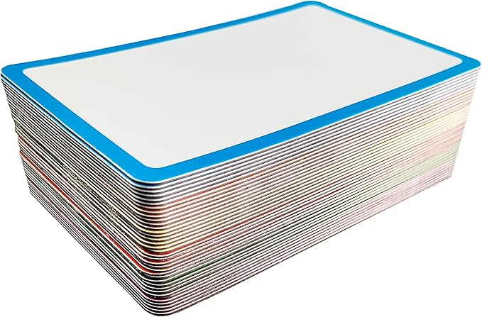 36 Pack Magnetic Dry Erase Labels - Magnetic Blank Cards with Color Borders, Reusable Magnetic Name Tags - Dry Erase Labels for Home, Office, Classroom - 3 x 5 Inches