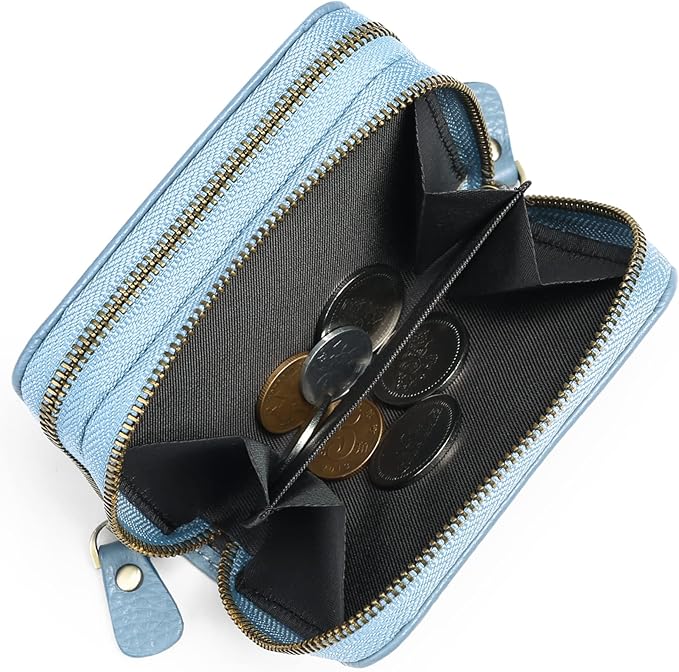 GOIACII Small Genuine Leather Wallet for Women, RFID Blocking Credit Card Holder Wallet