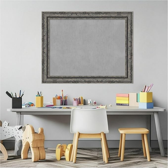 Amanti Art Black Framed Magnetic Board 22x28 Medium Vision Board for use with Magnets, 100% Metal Sheet to Display Items as Office Decor or for Home Organization in mudroom, Kitchen or Kids Room