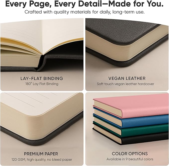 Gratitude & Self-Care Journal - Guided Mindfulness & Mental Health Journal All-in-One with Prompts for Self Discovery - Daily Journal for Men & Women by PRODUCTIVITY STORE (A5, Cream)