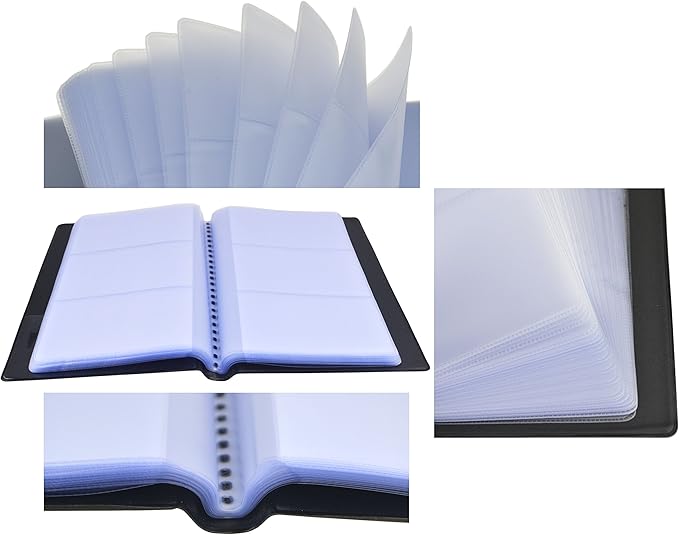 SAMYO Business Journal Name Card Book Holder Organizer - Holds 240 Cards - Black