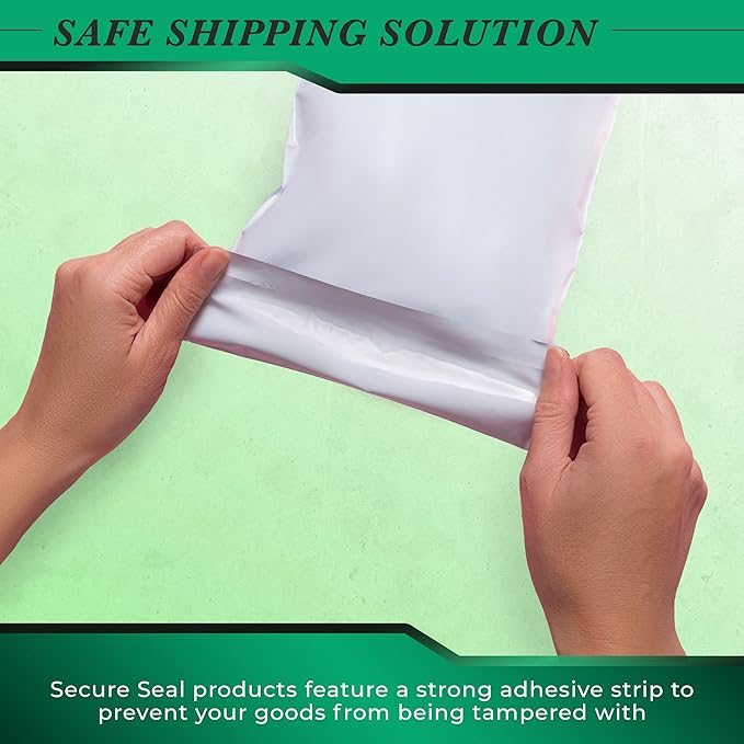 100 Pack Secure Seal White Poly Mailers Shipping Bags - Safe Shipping with 5x7Mailers Poly Bags - E-Commerce Poly Bags for Shipping - Self Sealing 2 Mil Poly Shipping Envelopes